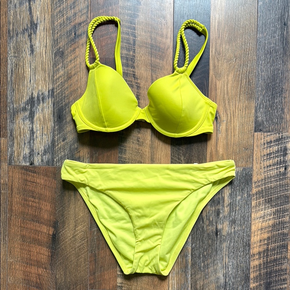 Shade & Shore Neon Yellow Key Lime Bikini Set